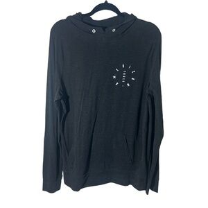 AMERICAN EAGLE Men's Medium Black Hooded Left Chest Logo Athleisure